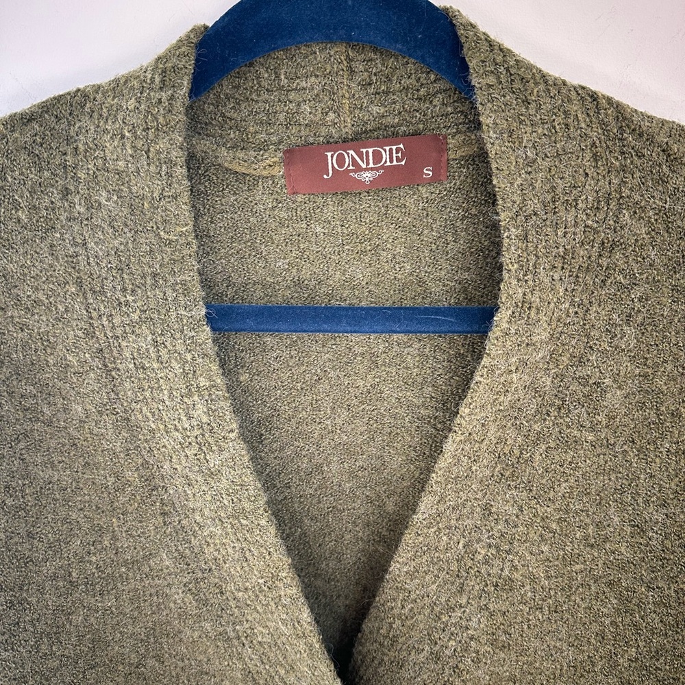 JONDIE green cardigan sweater with buttons and long sleeves. Super cozy. Small - Picture 2 of 6